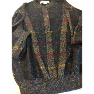 Vtg 90's Men's Wool Blend Knit Sweater Lg Pullover Made in Italy Winter Moment